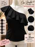 One shoulder ruffle top