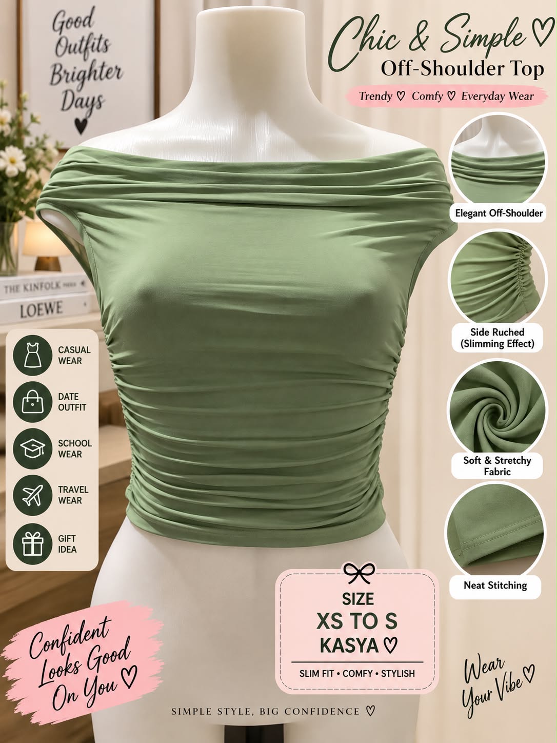 Simple off shoulder top